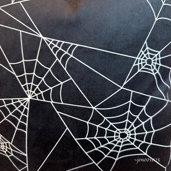 Halloween Reversible Velvet Spider Throw Pillow Turquoise Green - Hyde & EEK! - Picture 10 of 14